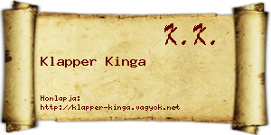 Klapper Kinga névjegykártya