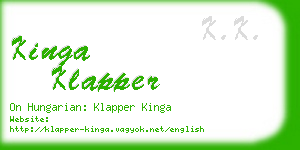 kinga klapper business card